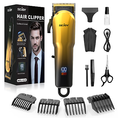 #ad SEJOY Gold hair clippers Push Clipper Adjustable Head with Limit Comb trimmer