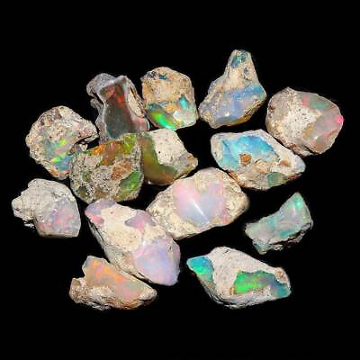 #ad Natural Good Quality Ethiopian Opal Rough Loose Gemstone Lot 8 14 MM