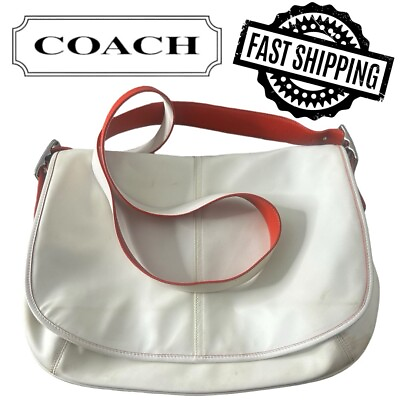 #ad HTF COACH Hamptons Nylon Leather Crossbody Messenger Bag Purse 6259 FAST SHIP
