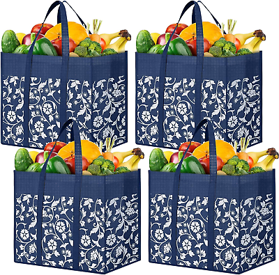 #ad Reusable Grocery Bags Foldable Tote Bags Bulk with Reinforced Handles Shopping B