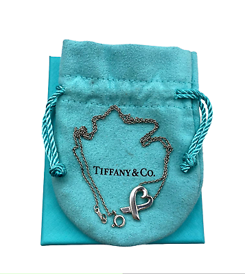 #ad Tiffany amp; CO. Paloma Picasso Silver Loving Heart Necklace 16quot;
