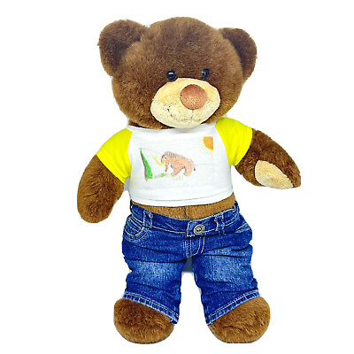 #ad Build A Bear Workshop stuffed animal bear with clothes Jean And T shirt 15 in