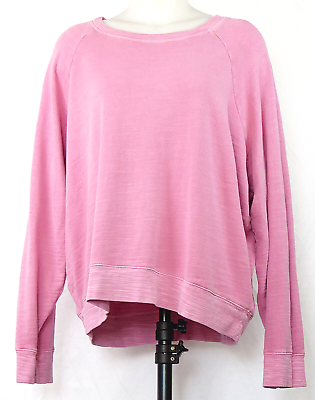 #ad J. Crew Vintage Fleece Pink Terry Crew Neck Cotton Pullover Sweatshirt Top XXL