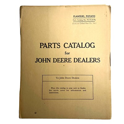 #ad VTG John Deere Parts Catalog Loose from a Parts Binder Potato Planter