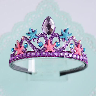 #ad Girls Party Crown Shiny Rhinestones Portable Multicolor Party Crown Reusable