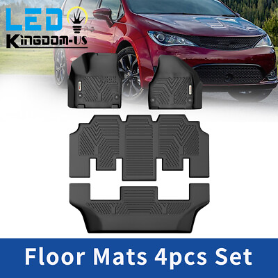 #ad Floor Mats for 2017 2021 Chrysler Pacifica All Weather TPE Front Rear 4pcs Liner