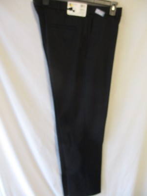 #ad Haggar Cotton Blnd Black STRAIGHT Fit Premium Flat Dress Pants SR $55 NEW