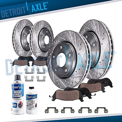#ad AWD Front Rear Drilled Disc Rotor Brake Pads for Dodge Charger Challenger Magnum