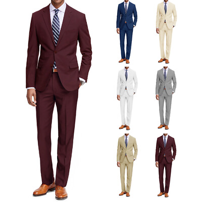 #ad Braveman Men#x27;s Two Piece Classic Regular Fit Suits Jacket and Pant 2 Piece Set