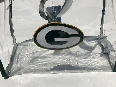 #ad 1 Green Bay Packers Logo Clear Stadium Security Tote Bag with Handles