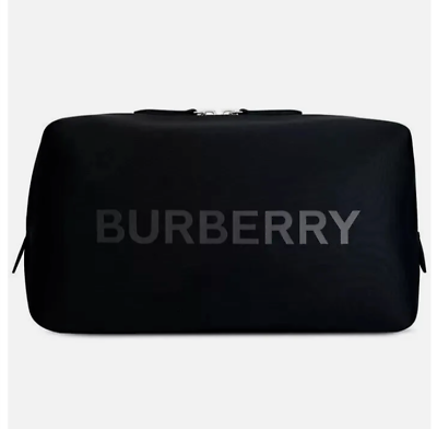 #ad BURBERRY Logo Bag Makeup Toiletry Case COSMETIC POUCH Black New