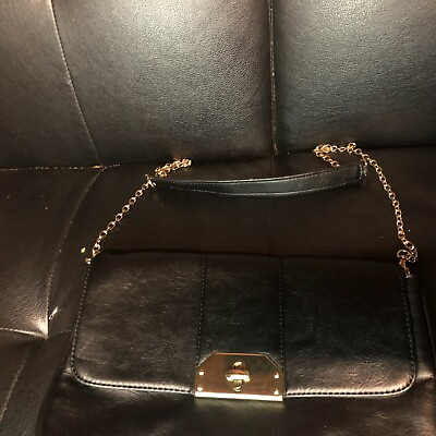 #ad ALDO Black Faux Leather Shoulder Clutch Handbag Purse
