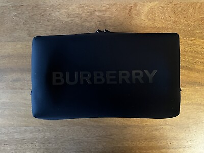 #ad BURBERRY Embossed Logo Cosmetic Pouch Bag Makeup Toiletry Case Brand New