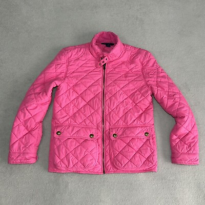 #ad Polo Ralph Lauren Down Jacket Size XL Girl#x27;s 16 Pink Quilted Full Zip Heavy Coat