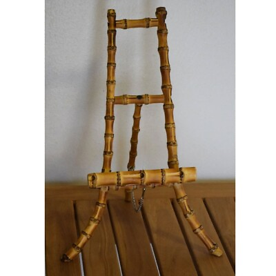 #ad Handmade Real Bamboo tripod Easel Photo Frame Display Stand Home Decor