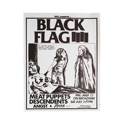 #ad Black Flag JUly 1982 Handbill On Broadway CA