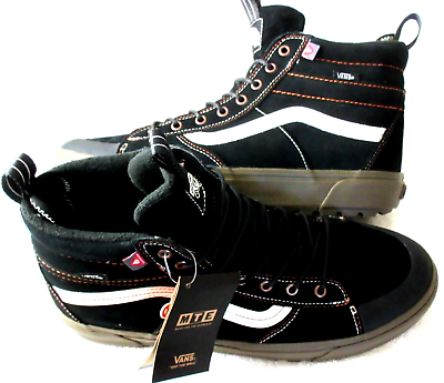 #ad Vans Women#x27;s Sk8 Hi MTE 2 Khaki Black White Stripe Waterproof Boots Size 9.5 NIB