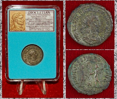 #ad Ancient Roman Empire Coin DIOCLETIAN Jupiter Silvered Antoninianus
