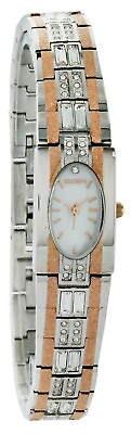 #ad Elgin Women#x27;s Crystal Accented Dress Two tone Watch Eg700