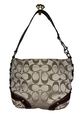 Coach Hobo Purse Beige Brown Shoulder Strap Handbag Style# F1C26 F44143 $51.99