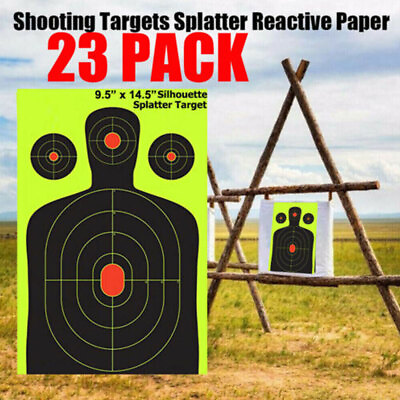 #ad Shooting Targets Reactive Splatter Range Paper Target Gun Shoot Rifle 23Packs