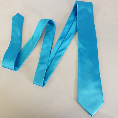 #ad Neck Tie Mens Aqua Blue Solid Silk Basic Formal Fancy Groom Trendy RYAN SEACREST