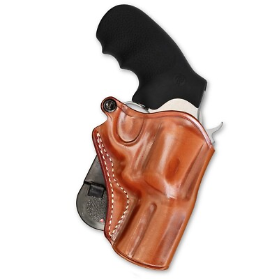 #ad Leather OWB Paddle Holster Fits Colt Python 357 Mag Revolver 3quot; Barrel #1303#