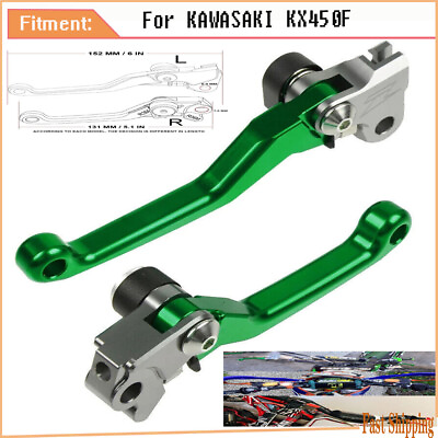 #ad CNC Pivot dirt brake with adjustable clutch lever handle For KAWASAKI KX450F