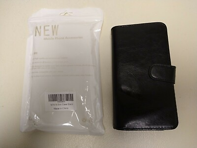 #ad Black Wallet Leather like Flip Card Magnetic Phone Case 02 04 22 T