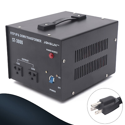 #ad 3000W Step Up and Down Electrical Voltage Converter Transformer Low Frequency US