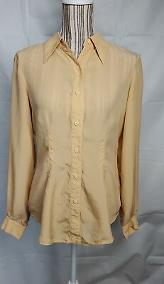 #ad hairston roberson ropa Shirt Ladies 100% Rayon Small Fitted Button Down Vtg