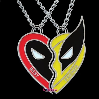#ad 2024 Deadpool amp; Wolverine 3 Wolverine Best Friends Necklace Mask Pendant Choker