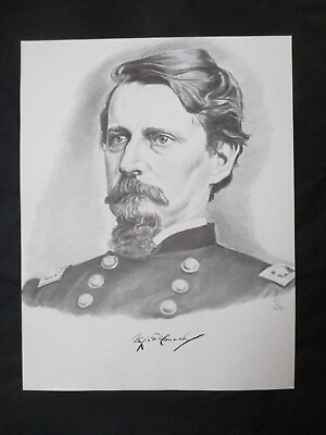 #ad Print Civil War Union General Winfield Scott Hancock FRAME 4 GIFT OR MAN CAVE