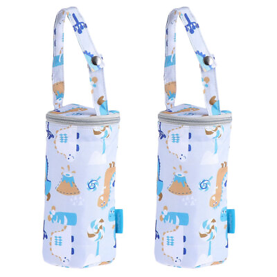 #ad 2 Pcs Tin Foil Baby Bottle Thermal Bag Travel Insulated Pouch Rack Holder for