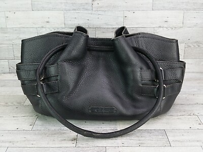 #ad Cole Haan Gray Leather Bucket Bag Purse Shoulder Bag