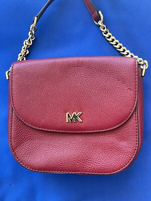 #ad #ad MICHAEL KORS Burgundy Red Crossbody Small Leather Purse OUTSTANDING