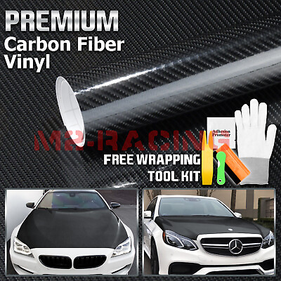 #ad 7D Carbon Fiber Black High Gloss Auto Vinyl Wrap Sticker Sheet Film Decal DIY 6D