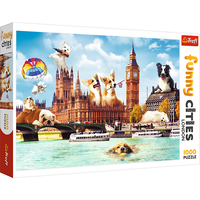 #ad Trefl Red Funny Cities 1000 Piece Puzzle Dogs in London