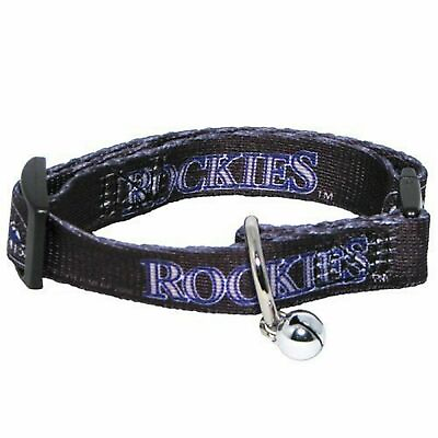 #ad NEW COLORADO ROCKIES ADJUSTABLE SAFETY CAT COLLAR w BELL LICENSED