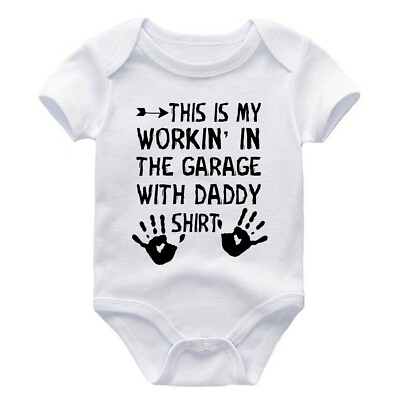 #ad Dad Gift Bodysuit This is my Workin in the Garage with Daddy Newborn Baby Infant