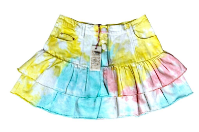 #ad #ad Loves Shack Fancy Landen Skirt Rainbow Radial Tie Dye Women Size 10 NWT