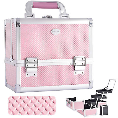 #ad Makeup Train Case Cosmetic Box 10 Inches Jewelry Organizer Professional