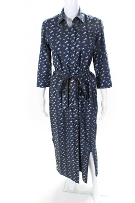 #ad Borsa Donna Womens Floriana Belted Polka Dot Midi Shirt Dress Blue Size IT 42