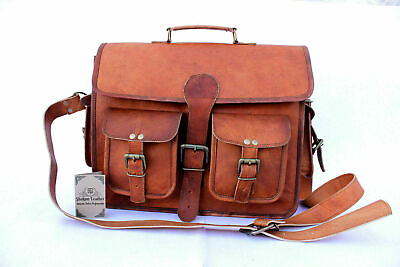 Handmade Bag Leather 5 Size Laptops Computer Messenger Vintage Satchel S Men#x27;s $47.84