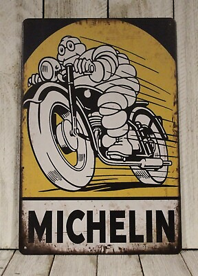 #ad Michelin Tin Metal Sign Vintage Style Man Cave Garage Mechanic Car Tires Shop XZ