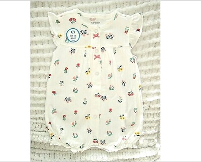#ad Carter#x27;s Baby Girl Floral Romper 6 12 18 months