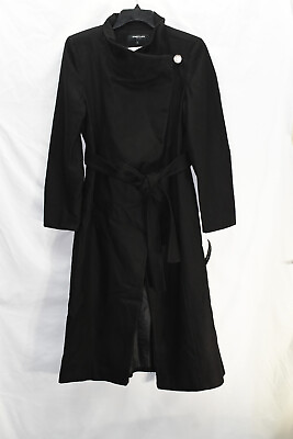 #ad Kenneth Cole Women#x27;s Asymmetrical Belted Maxi Wool Coat Size 14 $360 NwT
