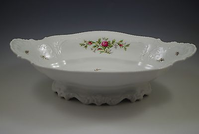 #ad ROSENTHAL GERMANY SANSSOUCI MOSS ROSE FOOTED OVAL LG CENTER BOWL 13quot; x 9quot;