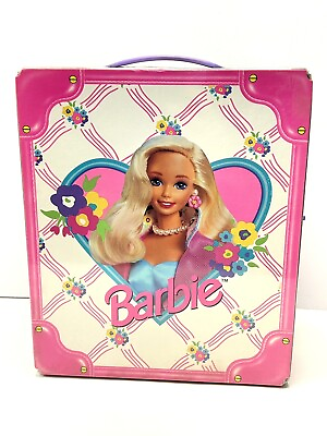 #ad Barbie Fashion Doll Trunk Carrying Case Mattel 1996 Dolls Storage