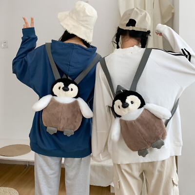 #ad New Cute Penguin Backpack Plush Bag Filled Animal Doll Shoulder Bag Decoration